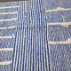 Handwoven Berber rug in blue and white, size 150x250 cm.