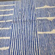 Handwoven Berber rug in blue and white, size 150x250 cm.