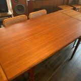 Teak dining room table with extensions by Jean Tricoire & Robert Vecchione - 1960s