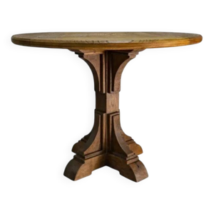 Table ronde en bois récupéré