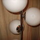 Lamp of the 1970s globe in opaline and chrome