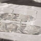 Set of 4 octagonal glass bowls/dishes, Arcoroc France