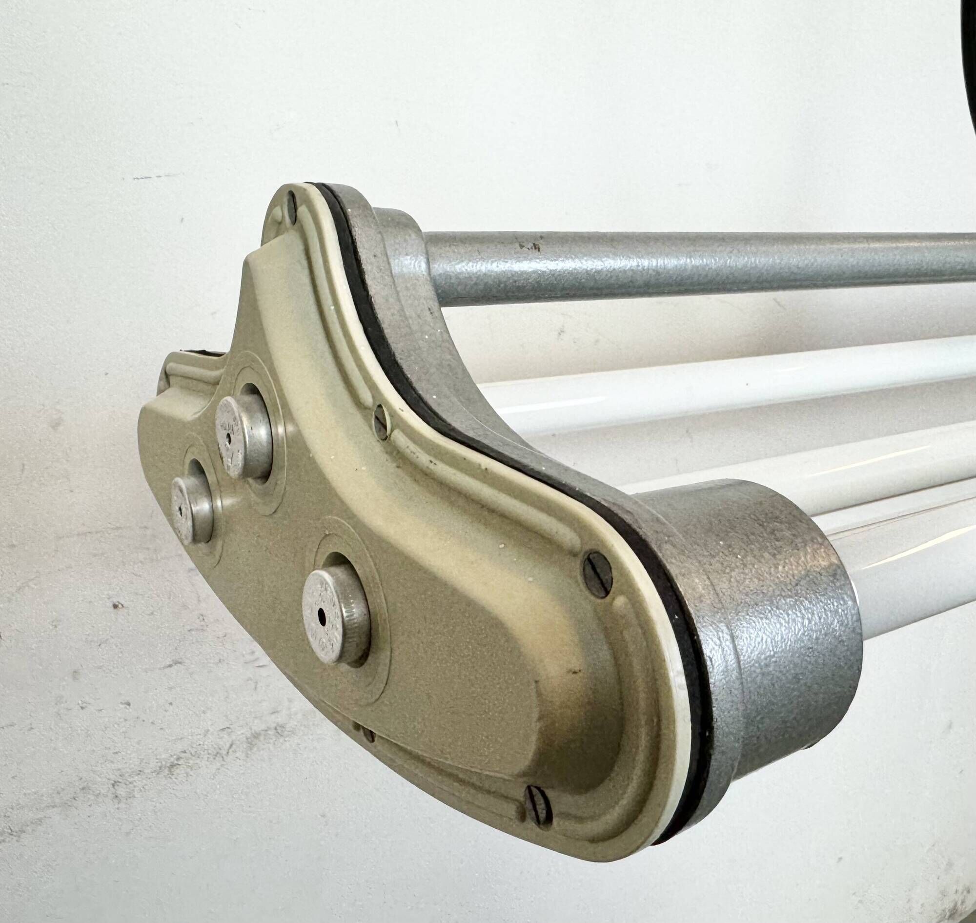 Grey Industrial Hanging Tube Light from Polam Gdansk, 1970s