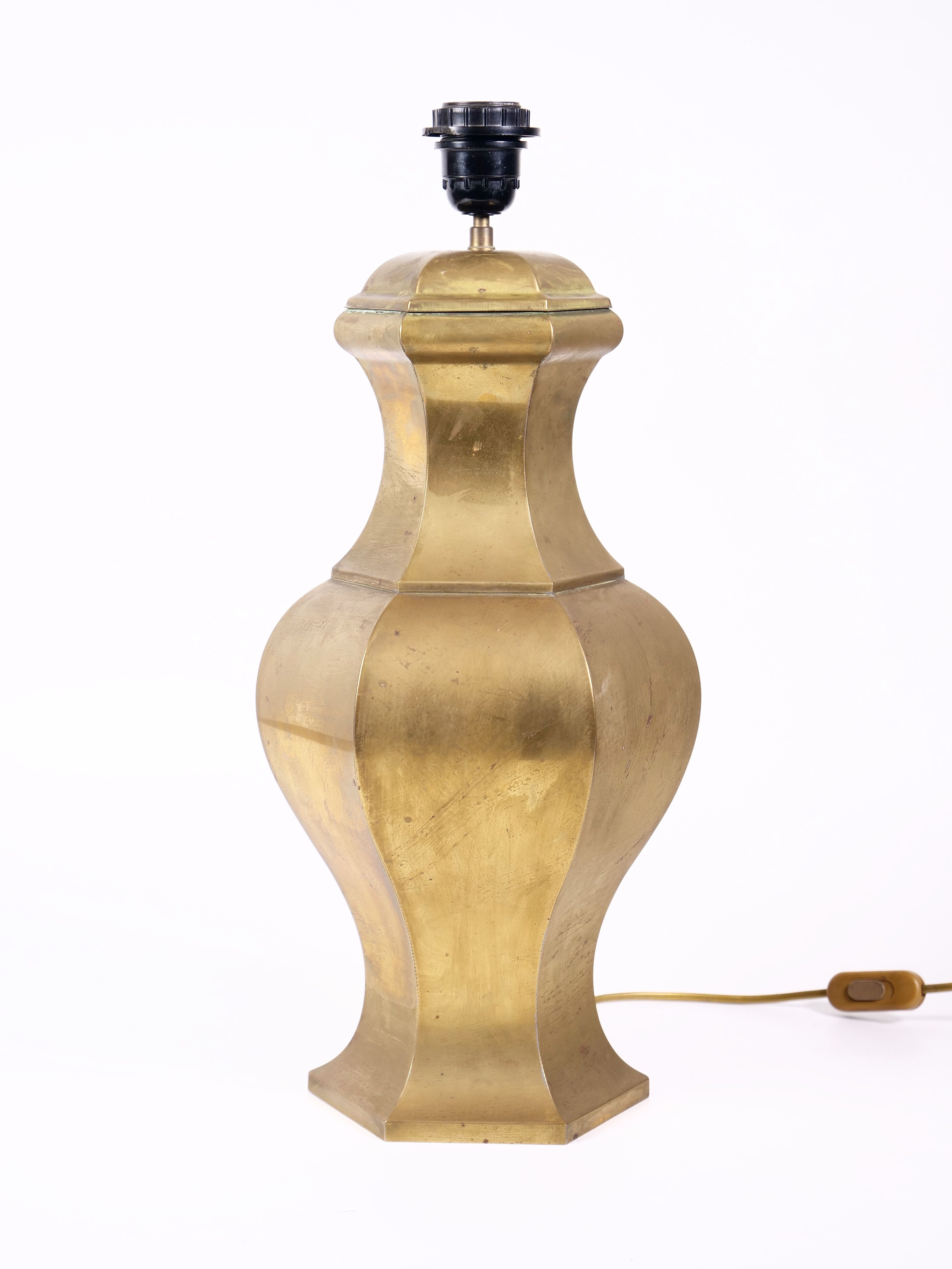 Neoclassical brass lamp large format design italy