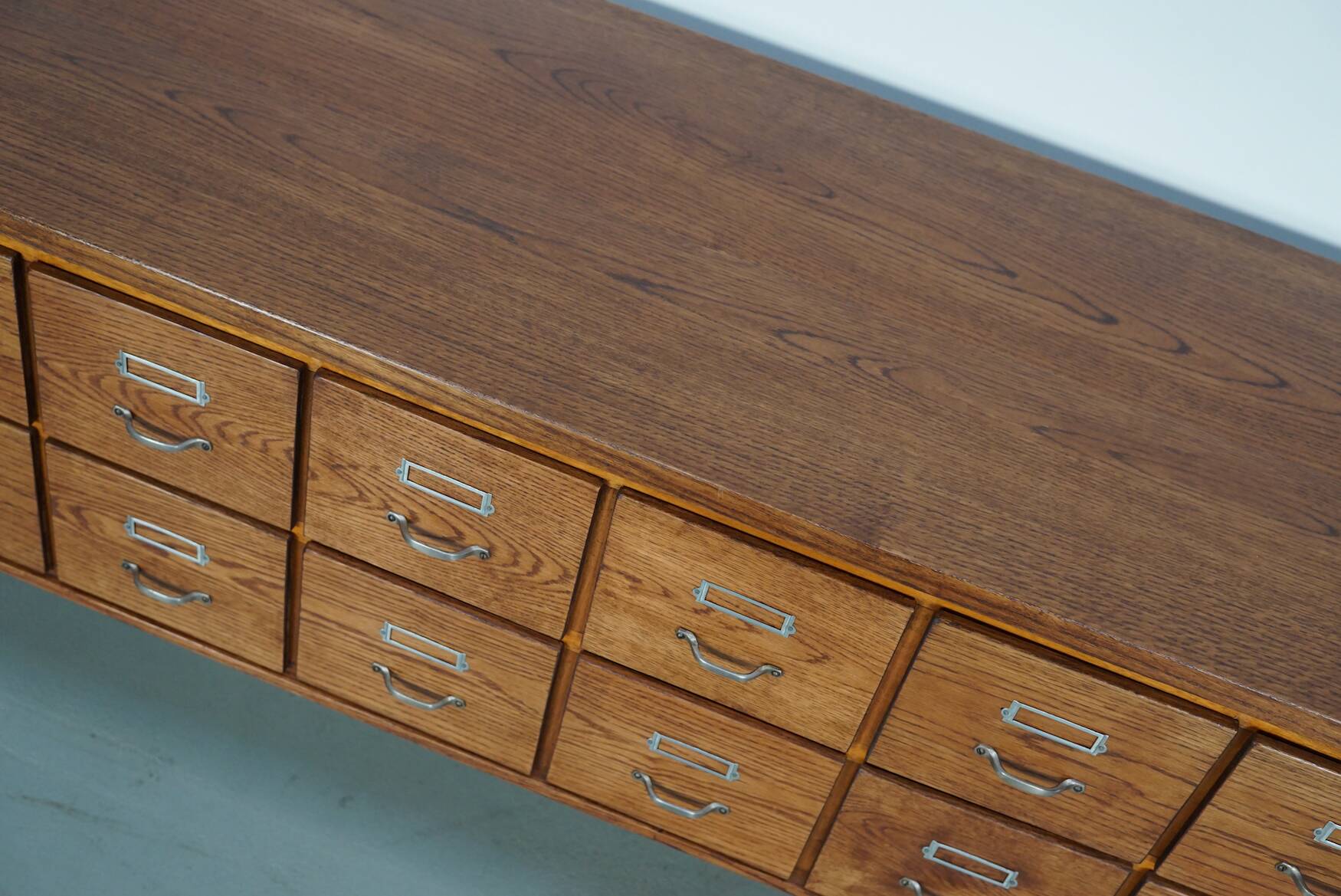 Vintage Dutch Oak Apothecary Sideboard / Filing Cabinet, 1950s