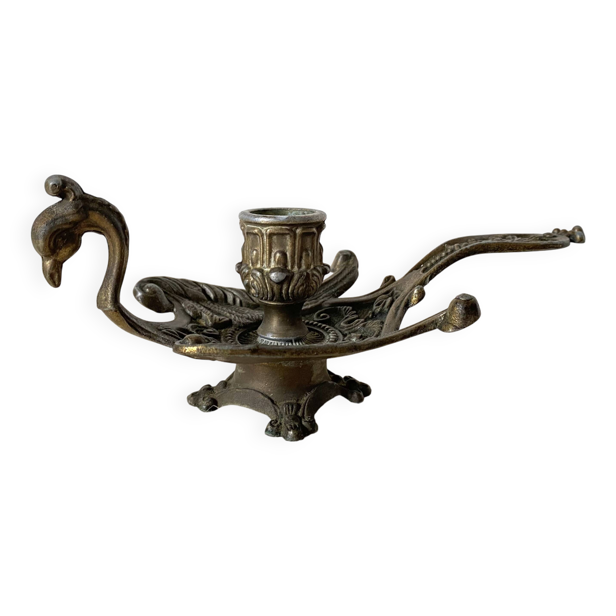 Brass bird candle holder
