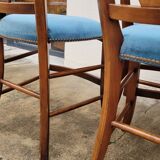 Set of 6 directoire style velvet chairs