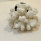 Antique natural white bush coral on wooden base Napoleon III cabinet of curiosities