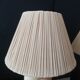 Pair of Art Deco marble alabaster pleated shade table lamps vintage