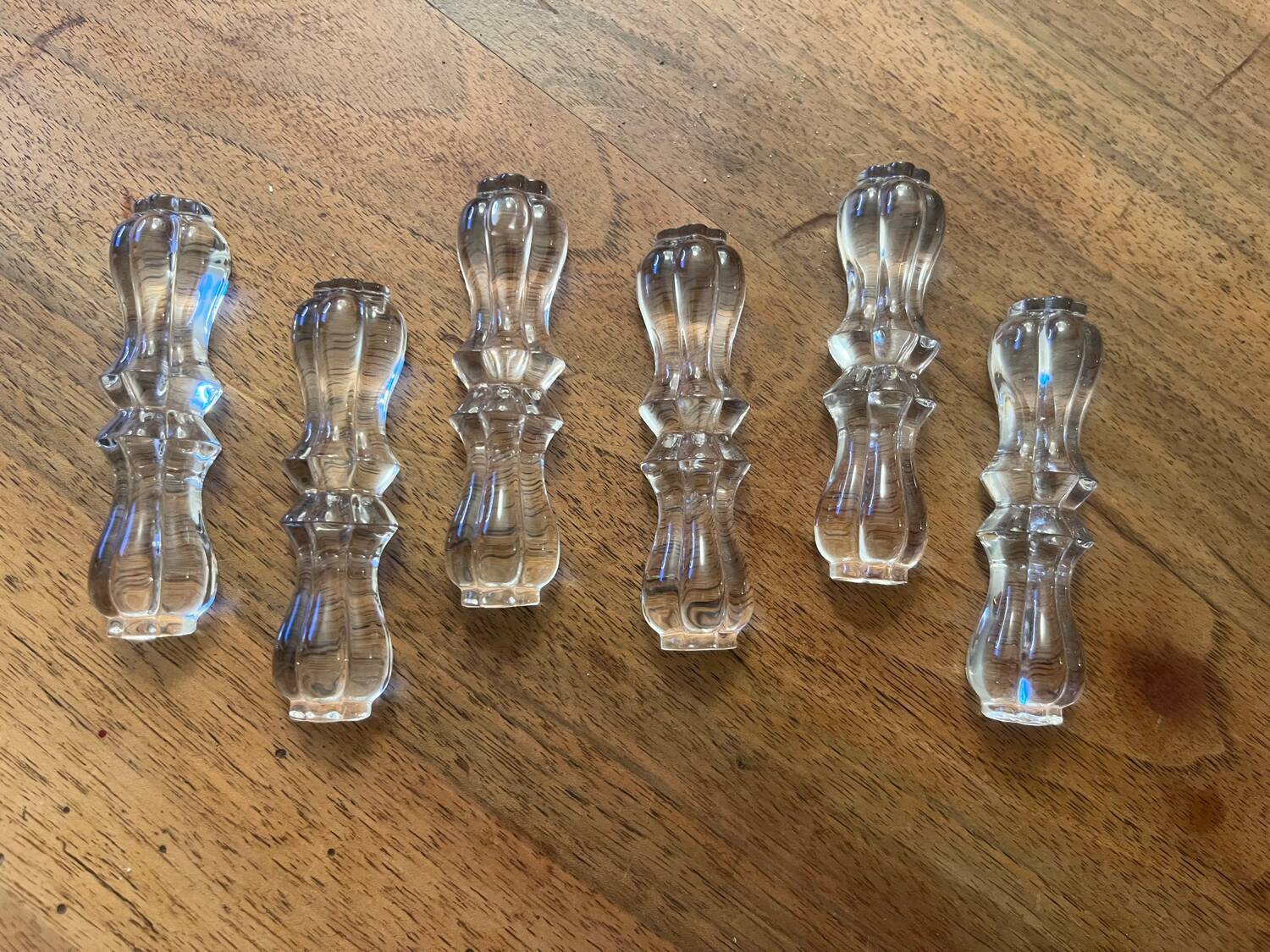 Set of 6 crystal knife rests