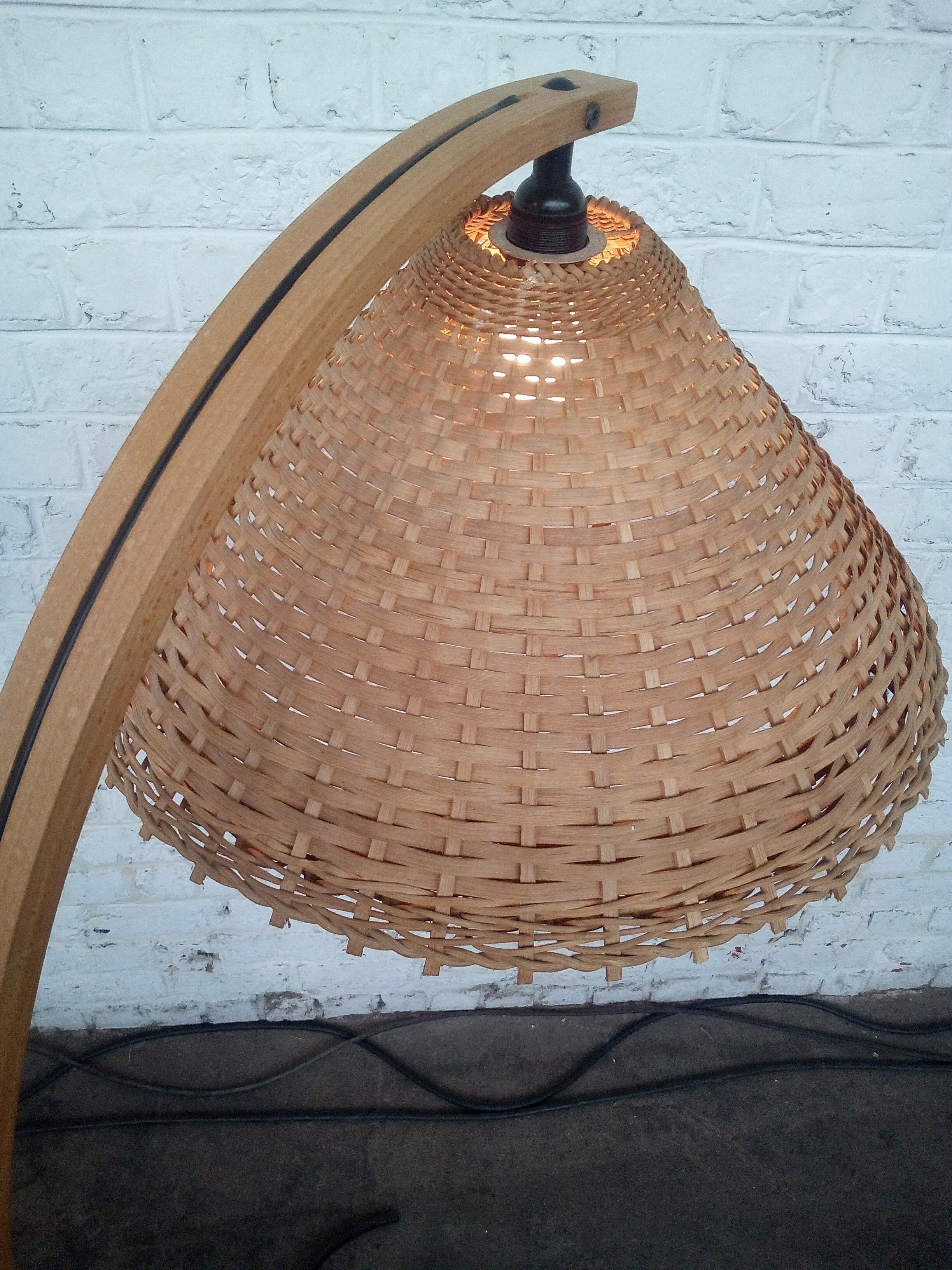 Vintage beech floor lamp by mads cipriani