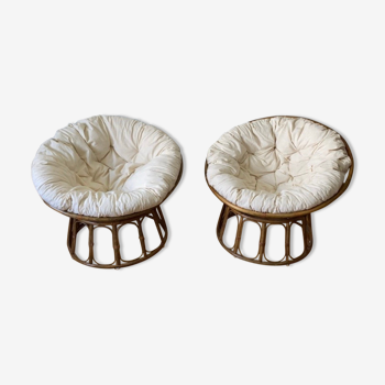 Pair of armchairs/rattan lovemaker