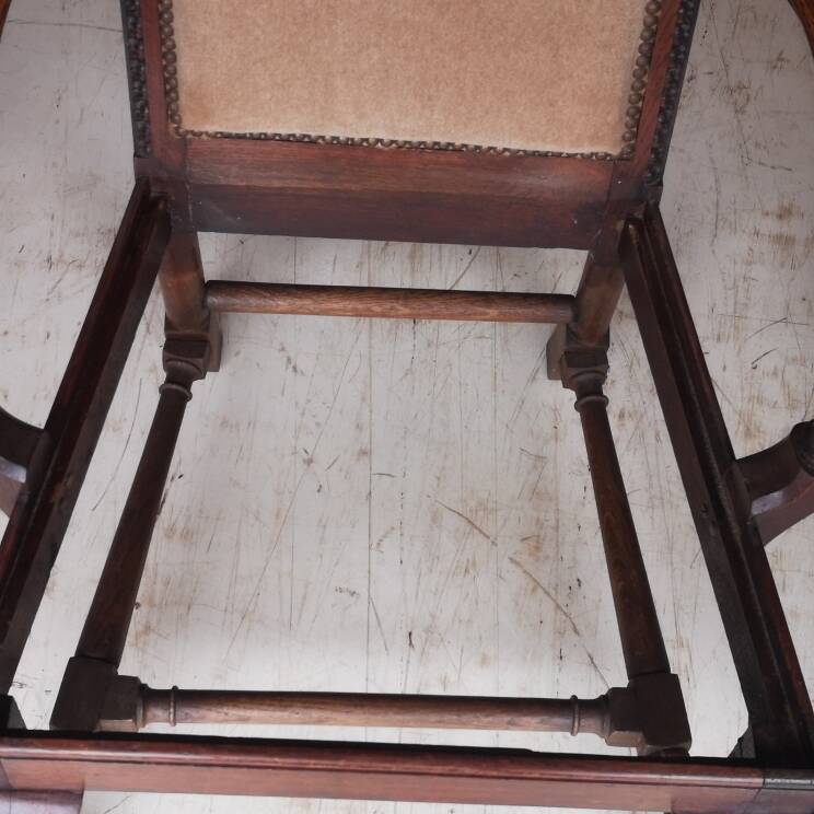 3 fauteuils chippendale en chêne massif, XIXème siècle