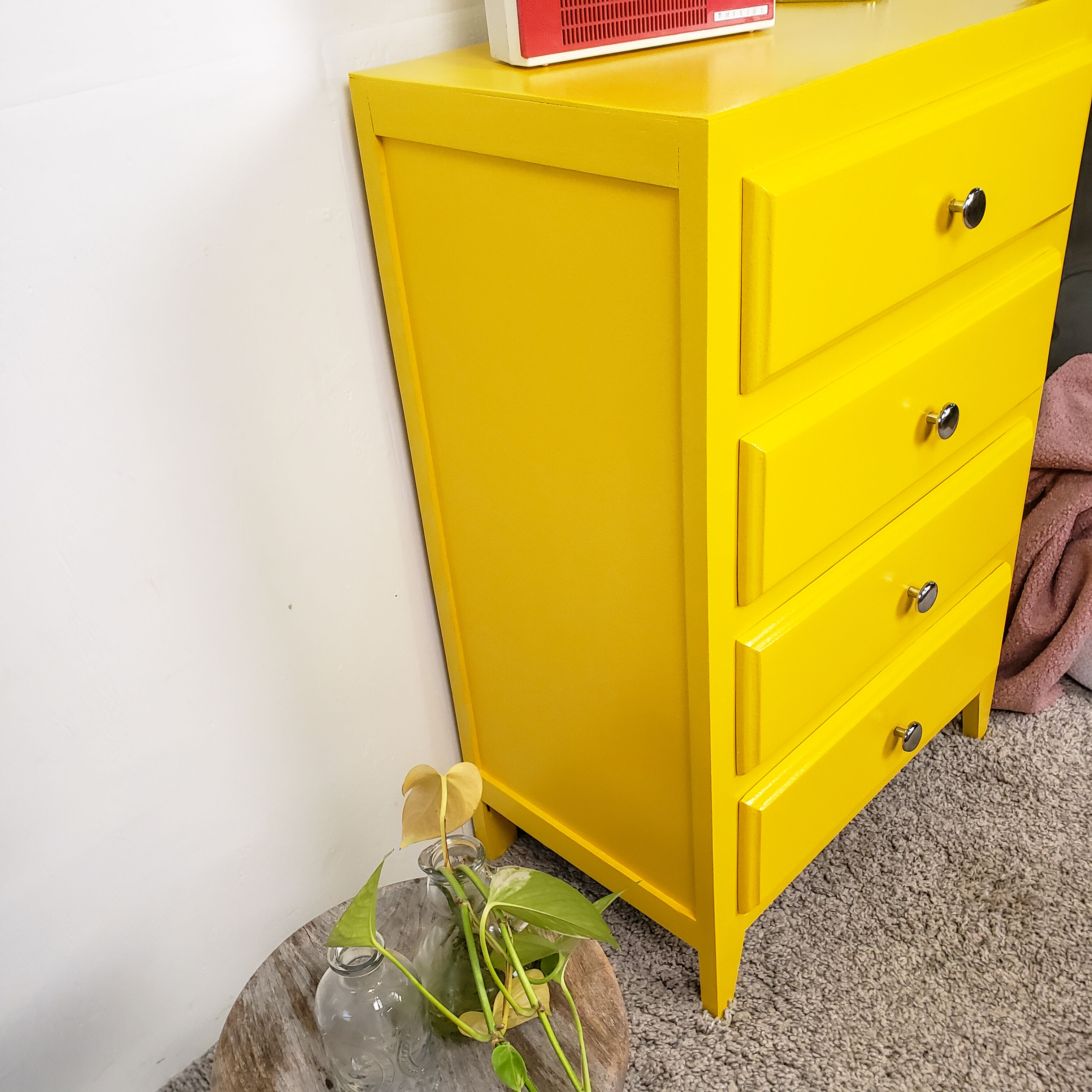 Yellow vintage chiffonnier