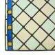 Ancien vitrail carré décoratif, attrape-soleil, 55cm