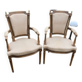 Pair of Louis 16 cabriolet armchairs