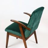 Fauteuil en velours vert d’années 1970