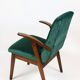 Fauteuil en velours vert d’années 1970
