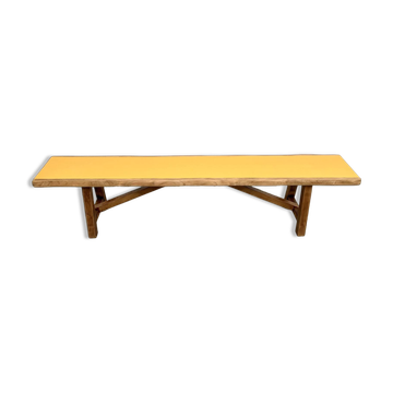Brutalist bench, yellow "pop" seat