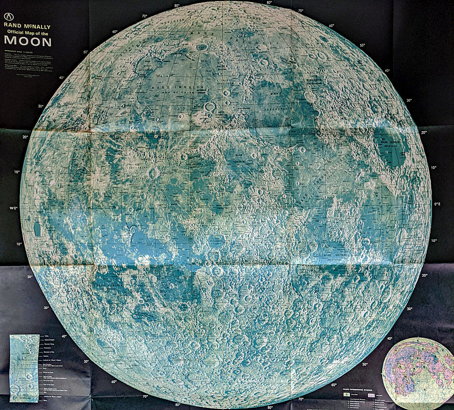 Large official map of the Moon Rand McNally, special 3D edition, USA.