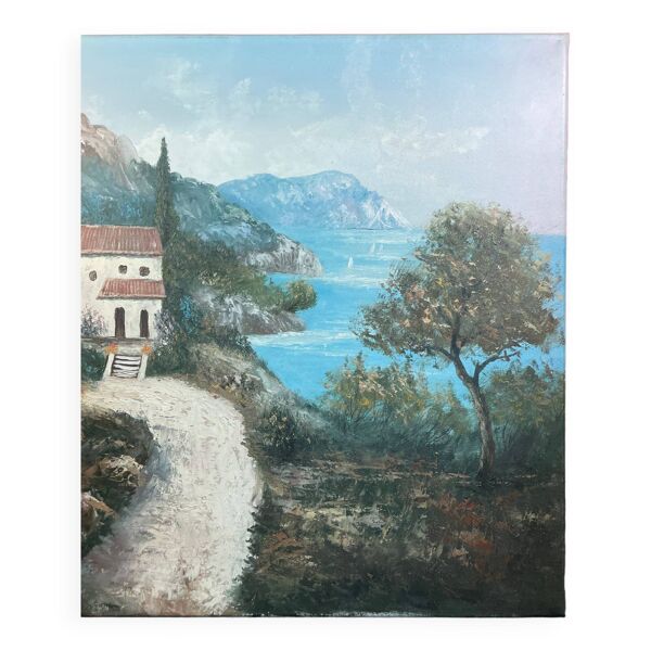 Tableau sans cadre Huile sur toile Paysage de l'Esterel