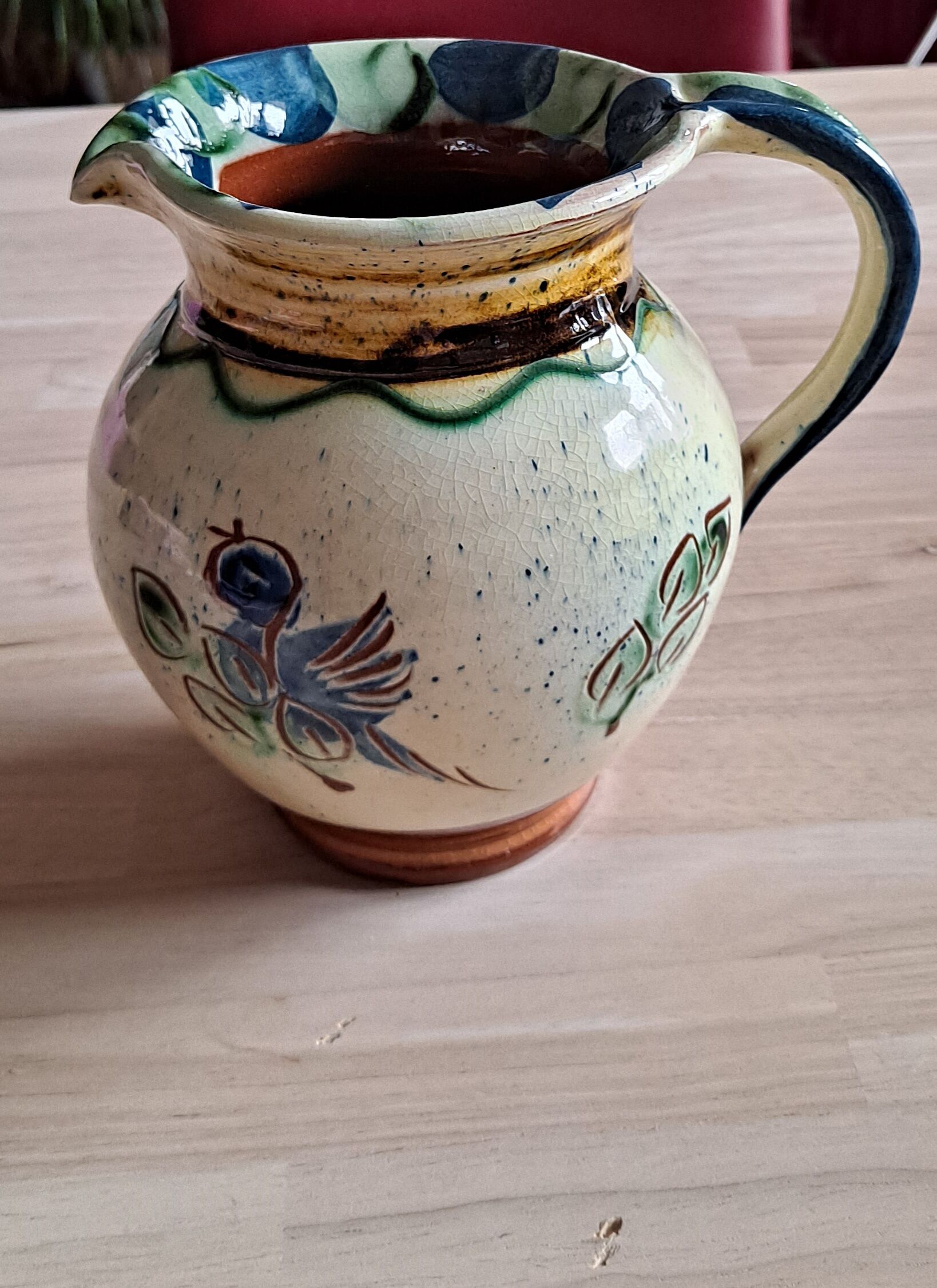 Pitcher glazed earth jug