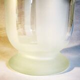 Glass vase with satin stripes