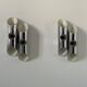 Pair of double wall lights, chrome metal, France, 1960