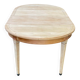 Table ronde extensible style Directoire rénovée en bois clair  avec 2 rallo