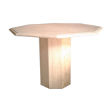 Octagonal table in travertine, 80s