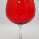 Vase en verre d'empoli rouge