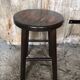 Vintage Turned Dark Wood Milking Stool #A631