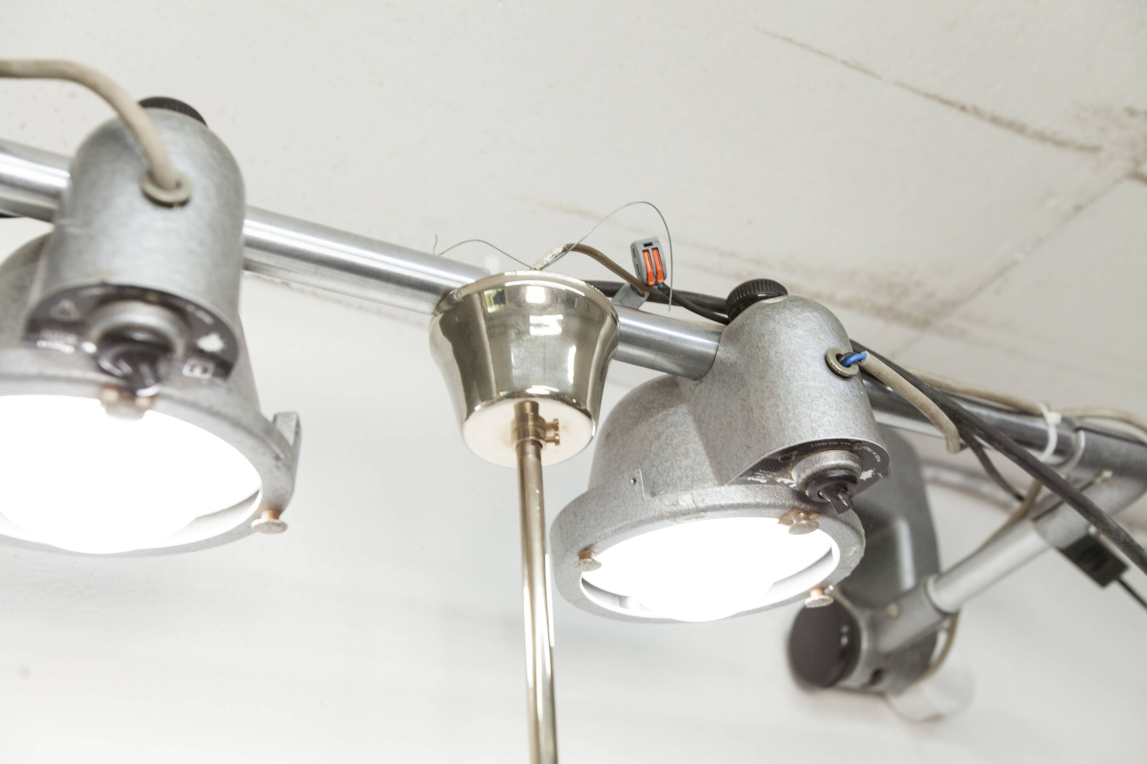 See Delmas chandelier, 3 arms, black and gold, clear glass, 1960