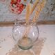 Vase ball cast glass corrugated collar