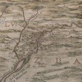Painting engraving map Andalusia signed 1579