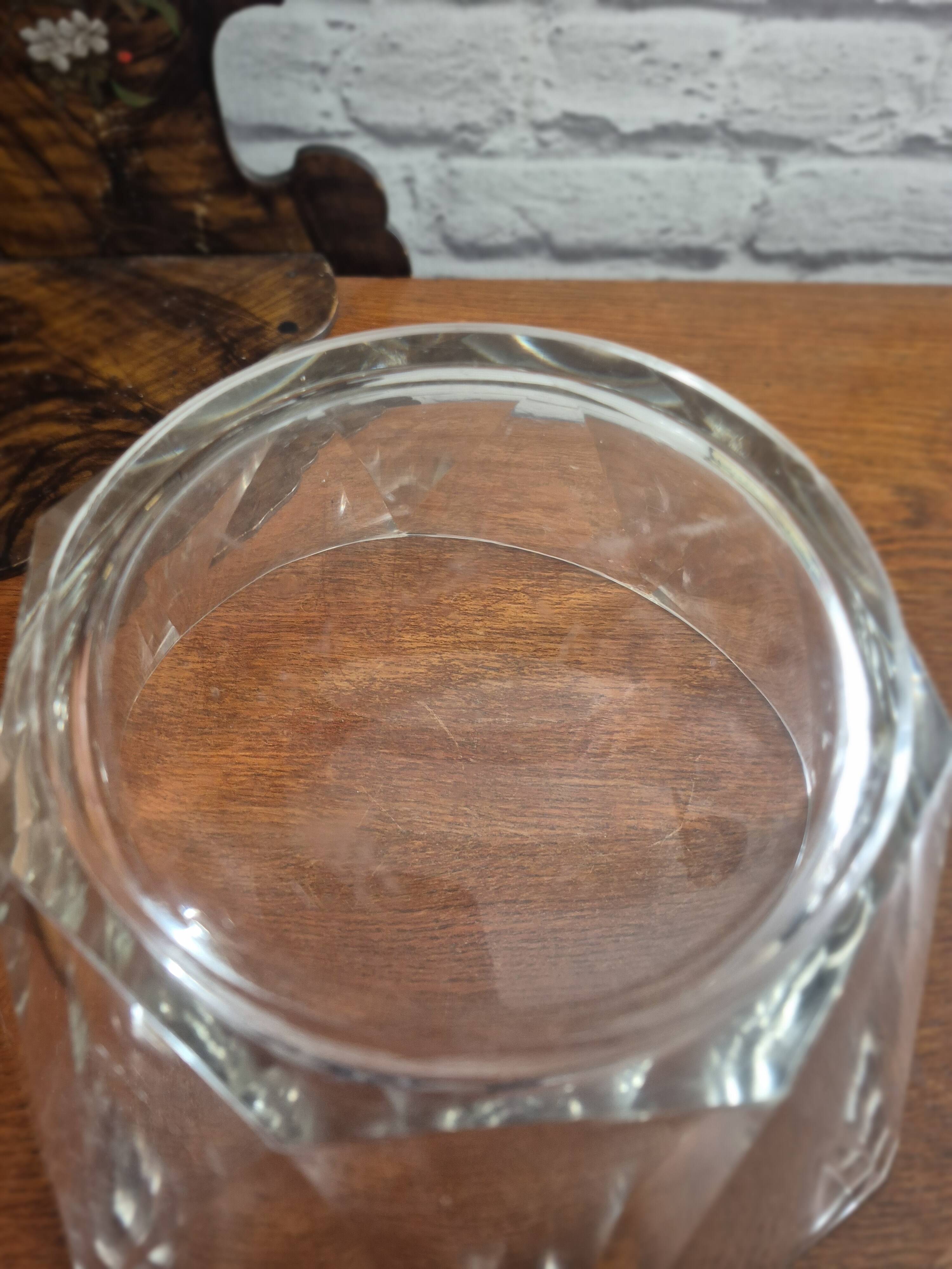 Vintage 70's glass caviar serving bowl