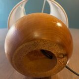 Solid wood ball lamp