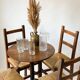 4 wooden and straw country chairs