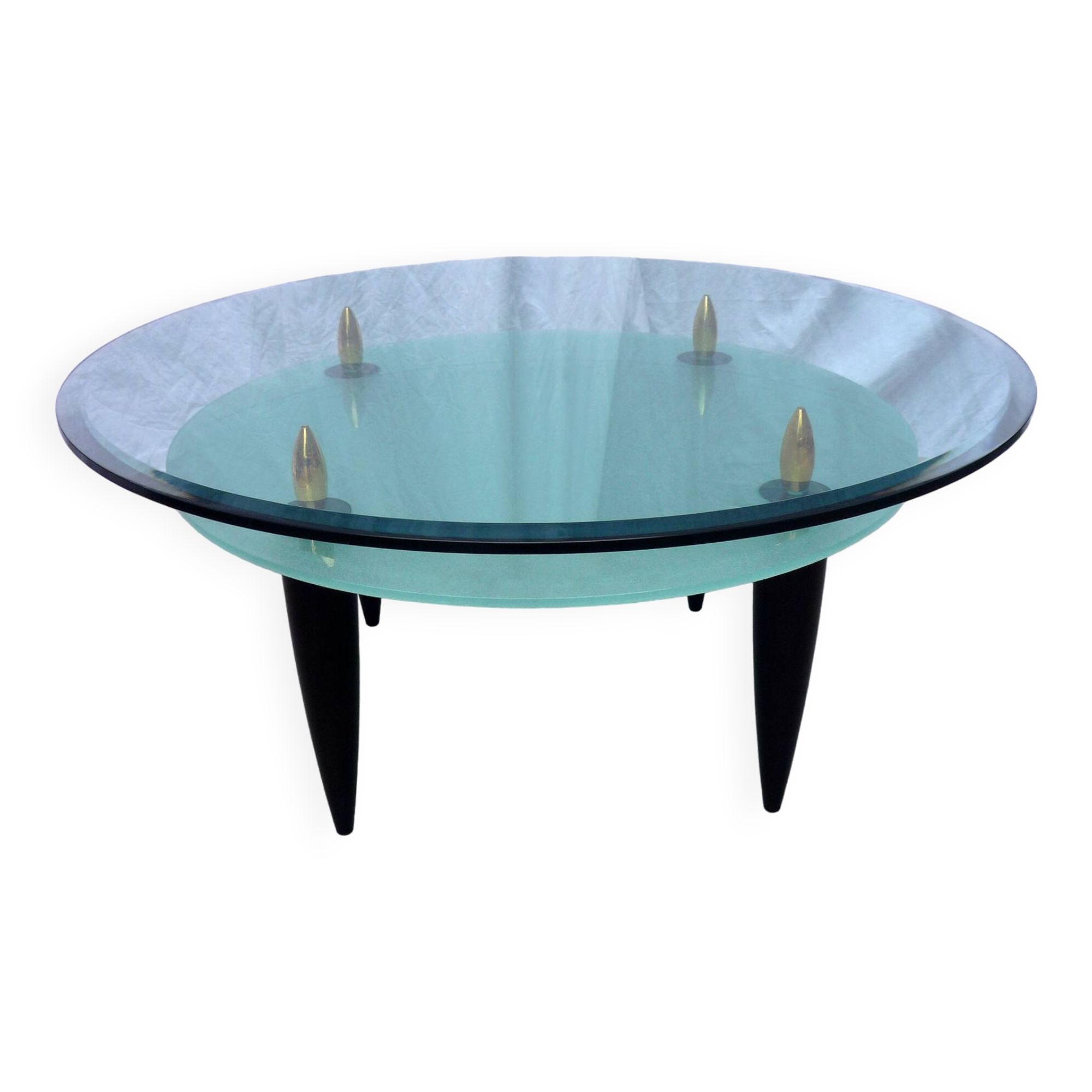 2-tier glass coffee table