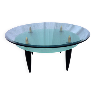 2-tier glass coffee table