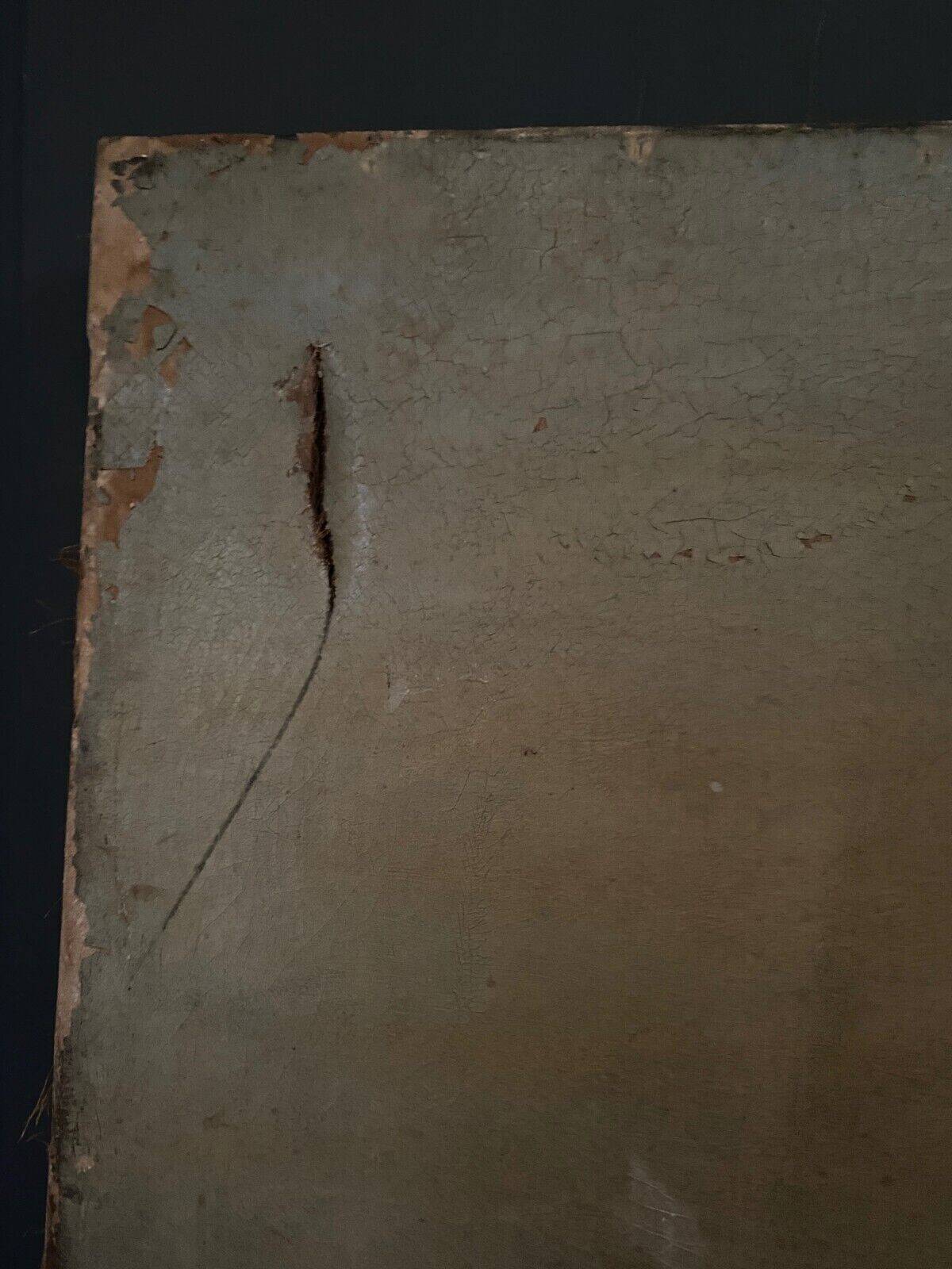 Oil on canvas moonlit landscape early 20th century