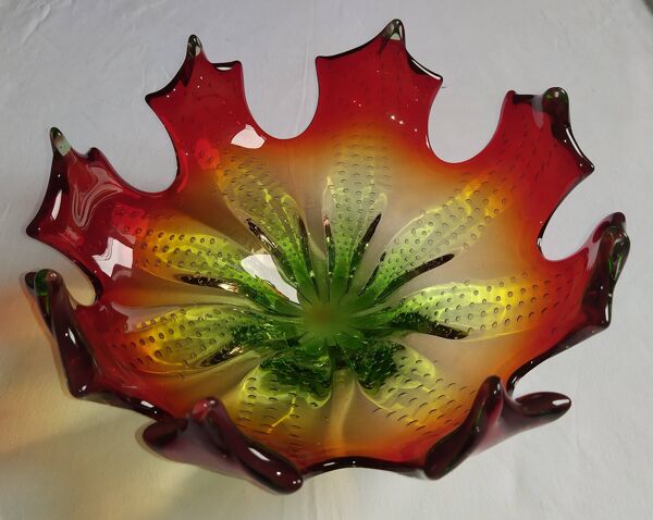 Centre de table en verre bullicante de '' biot