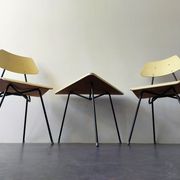 Set of 2 bedroom chairs and sidetabe by Rob Parry for Dico, The Netherlands 1950's