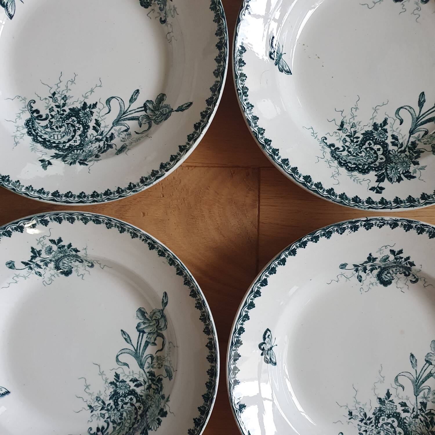 4 Louis XV Terre de Fer soup plates