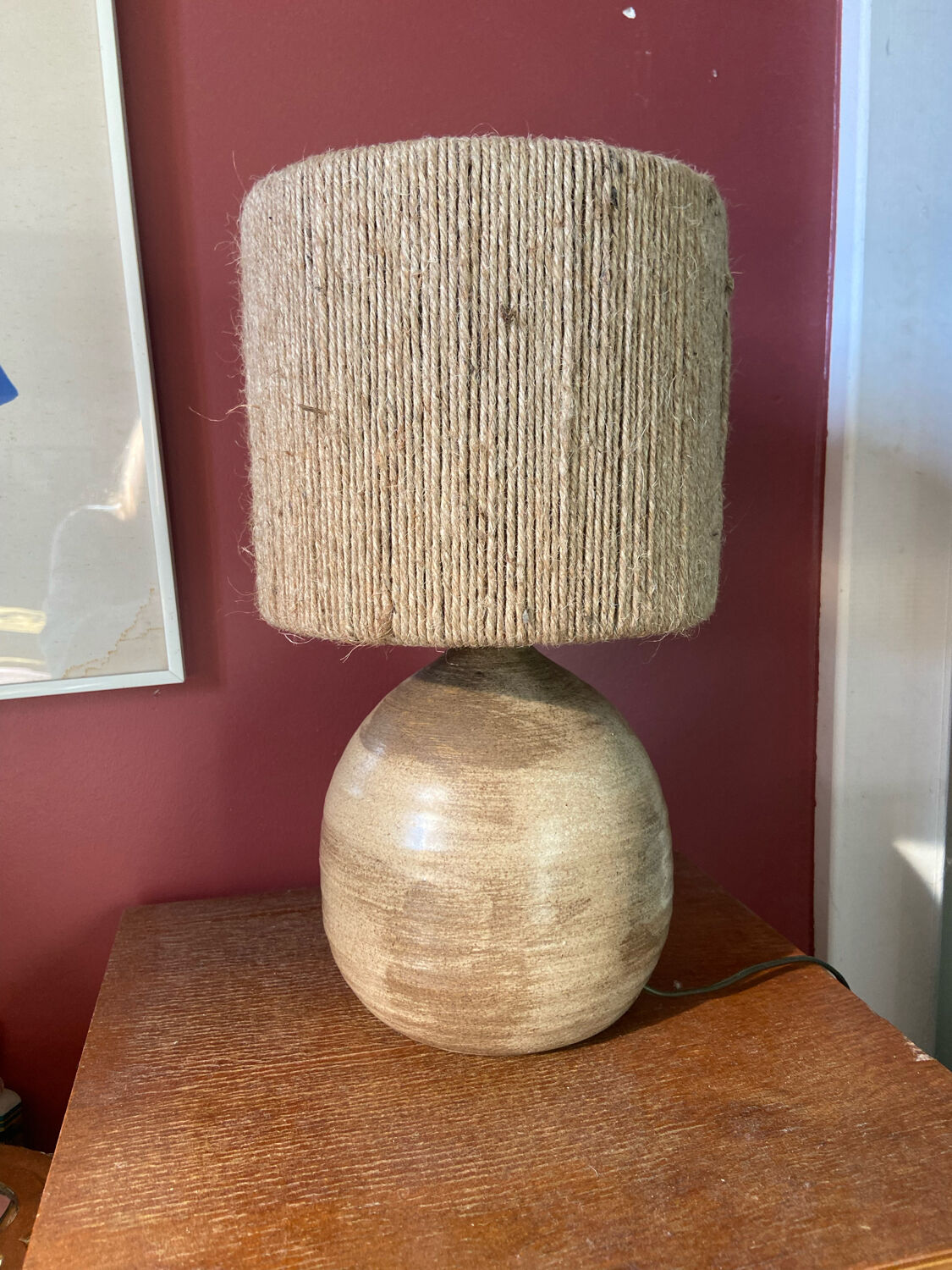 Vintage stoneware lamp