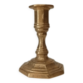 Antique candle holder in solid gilded brass