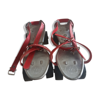 Former pair of olympic metal roller skates
