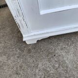 Vintage two-door wardrobe in painted white wood — late 19th century Hungarian style.