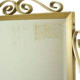 Miroir régence Hollywood métal doré facetté milieu du siècle 74cm