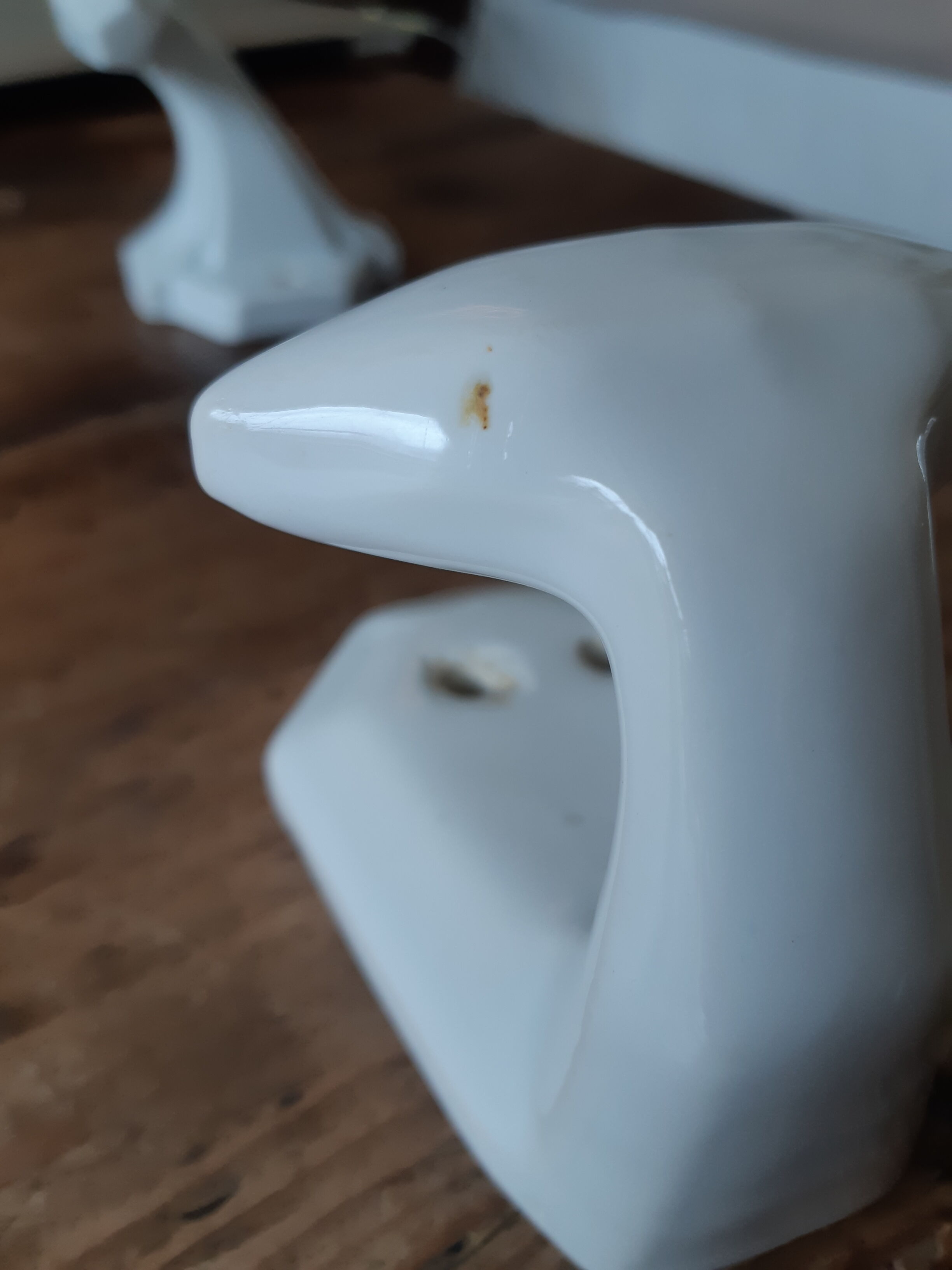 White porcelain hooks